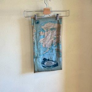Alaska National Parks Map Blue & Green Neck Gaiter Soft Some Stretch Versatile